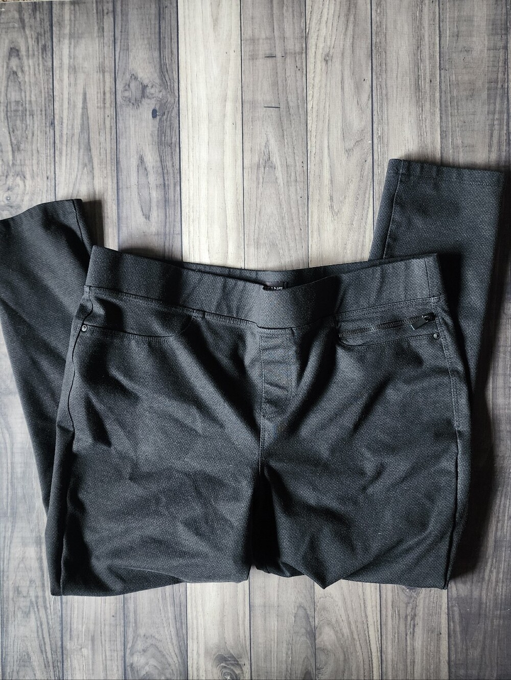 DKNY Dark Gray/Black Tailored Stretch Dress Pants